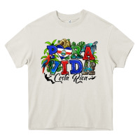 Cream pura vida costa rica rana Heavy Core Tee - RanaPortraitStore