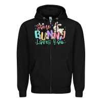 Black some bunny loves you easter Zipper Hoodie - MaliasSmallBusiness