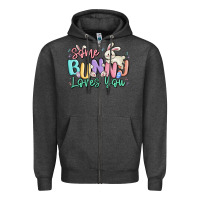 Charcoal Heather some bunny loves you easter Zipper Hoodie - MaliasSmallBusiness