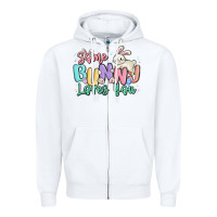 White some bunny loves you easter Zipper Hoodie - MaliasSmallBusiness