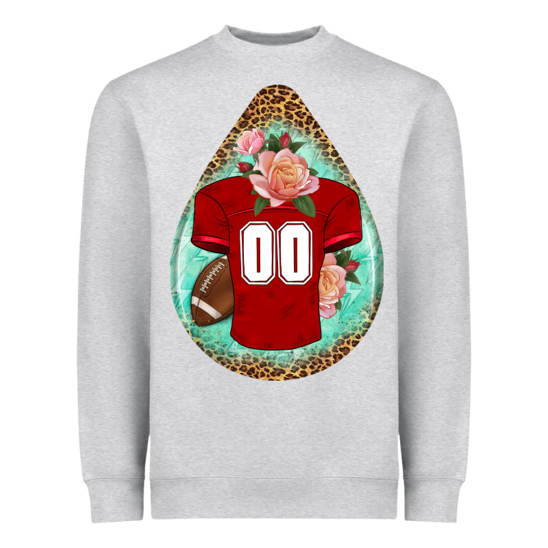 American Football And Western Roses Teardrop Heavyweight Sweatshirt by BundleAndBundleShop | Teevron