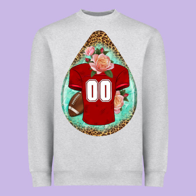 American Football And Western Roses Teardrop Heavyweight Sweatshirt Designed By Bundleandbundleshop