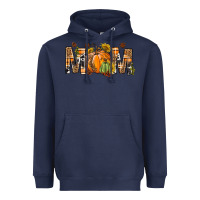 Navy Western Mom With Pumpkins Heavyweight Hoodie - BundleAndBundleShop