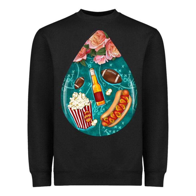 American Football And Western Roses Teardrop Heavyweight Sweatshirt by BundleAndBundleShop | Teevron