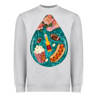 Heather Grey american football and western roses teardrop Heavyweight Sweatshirt - BundleAndBundleShop