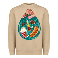 Mushroom american football and western roses teardrop Heavyweight Sweatshirt - BundleAndBundleShop