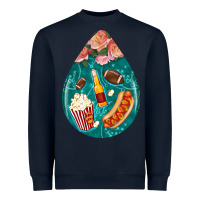 Navy american football and western roses teardrop Heavyweight Sweatshirt - BundleAndBundleShop