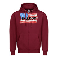 Burgundy freedom usa Zipper Hoodie - MaliasSmallBusiness