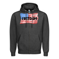 Charcoal Heather freedom usa Zipper Hoodie - MaliasSmallBusiness