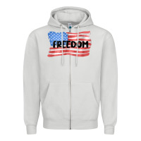 Dove Grey freedom usa Zipper Hoodie - MaliasSmallBusiness