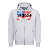 Heather Grey freedom usa Zipper Hoodie - MaliasSmallBusiness