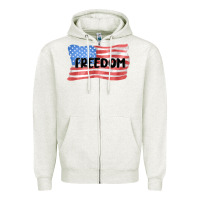 Oatmeal Heather freedom usa Zipper Hoodie - MaliasSmallBusiness