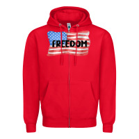 Red freedom usa Zipper Hoodie - MaliasSmallBusiness