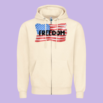 Freedom Usa Zipper Hoodie Designed By Maliassmallbusiness