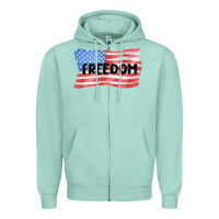 Seafoam freedom usa Zipper Hoodie - MaliasSmallBusiness