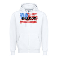 White freedom usa Zipper Hoodie - MaliasSmallBusiness