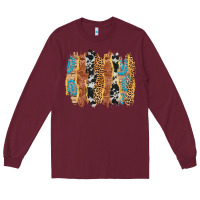 Burgundy western brushstrokes Long Sleeve Tee - AdoDesignShop