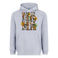 Heather Grey Western Mama With Sunflowers Heavyweight Hoodie - BundleAndBundleShop