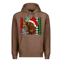 Chestnut Merry Christmas Cow Premium Hoodie - Bettercallsaul