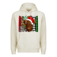Oatmeal Heather Merry Christmas Cow Premium Hoodie - Bettercallsaul