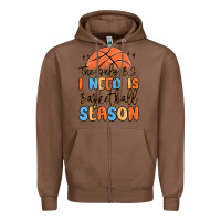 Chestnut the only b.s. i need is basketball season Zipper Hoodie - MaliasSmallBusiness