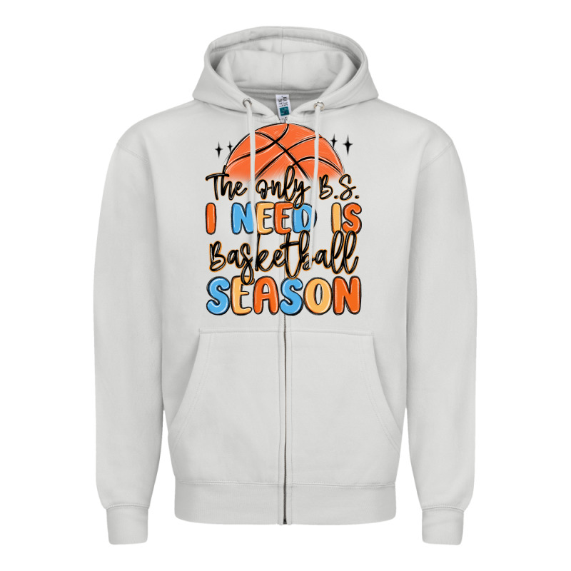 The Only B.s. I Need Is Basketball Season Zipper Hoodie by MaliasSmallBusiness | Teevron