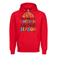 Red the only b.s. i need is basketball season Zipper Hoodie - MaliasSmallBusiness