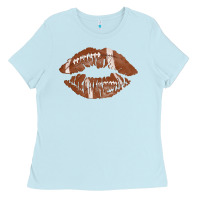 Baby Blue football lips Ladies Tee - AdoDesignShop