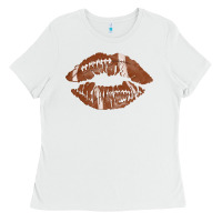 White football lips Ladies Tee - AdoDesignShop