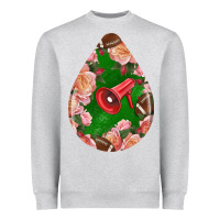 Heather Grey american football and western roses teardrop Heavyweight Sweatshirt - BundleAndBundleShop