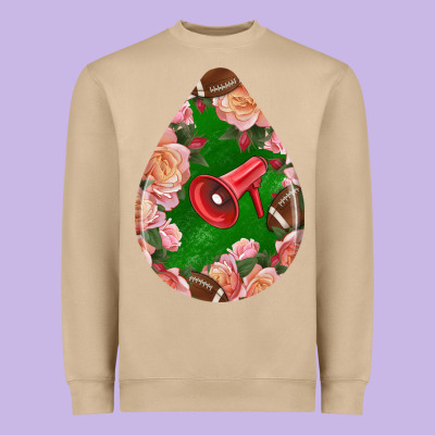 American Football And Western Roses Teardrop Heavyweight Sweatshirt Designed By Bundleandbundleshop