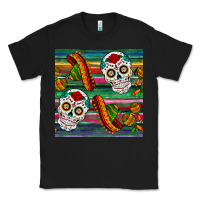 Black sugar skull seamless pattern Classic Tee - BundleAndBundleShop
