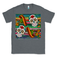 Charcoal Heather sugar skull seamless pattern Classic Tee - BundleAndBundleShop