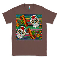 Chestnut sugar skull seamless pattern Classic Tee - BundleAndBundleShop