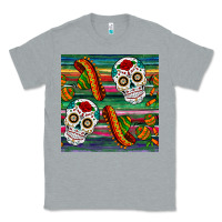Heather Grey sugar skull seamless pattern Classic Tee - BundleAndBundleShop
