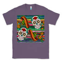 Lavender sugar skull seamless pattern Classic Tee - BundleAndBundleShop