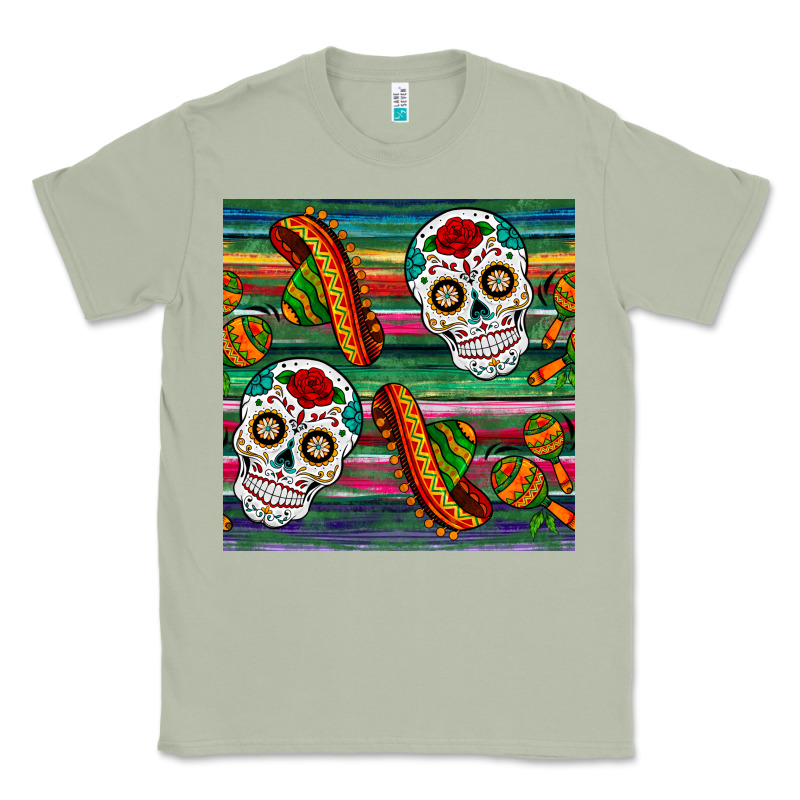 Sugar Skull Seamless Pattern Classic Tee by BundleAndBundleShop | Teevron