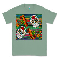 Sage sugar skull seamless pattern Classic Tee - BundleAndBundleShop