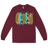 Burgundy western brushstrokes Long Sleeve Tee - AdoDesignShop