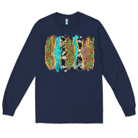 Navy western brushstrokes Long Sleeve Tee - AdoDesignShop