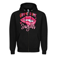Black gimme some sugar Zipper Hoodie - MaliasSmallBusiness