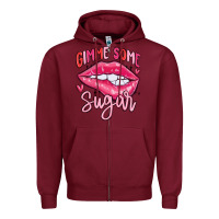 Burgundy gimme some sugar Zipper Hoodie - MaliasSmallBusiness