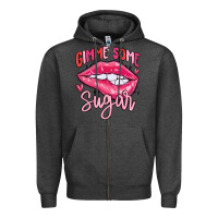 Charcoal Heather gimme some sugar Zipper Hoodie - MaliasSmallBusiness