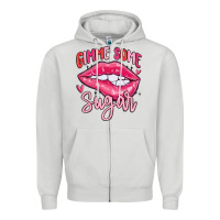 Dove Grey gimme some sugar Zipper Hoodie - MaliasSmallBusiness