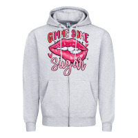 Heather Grey gimme some sugar Zipper Hoodie - MaliasSmallBusiness
