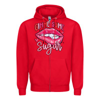 Red gimme some sugar Zipper Hoodie - MaliasSmallBusiness