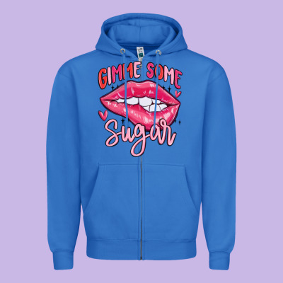 Gimme Some Sugar Zipper Hoodie Designed By Maliassmallbusiness