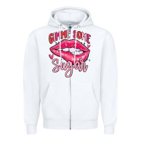 White gimme some sugar Zipper Hoodie - MaliasSmallBusiness