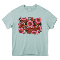 Arona valentines day sunflowers leopard cowhide backgrou Heavy Core Tee - RanaPortraitStore