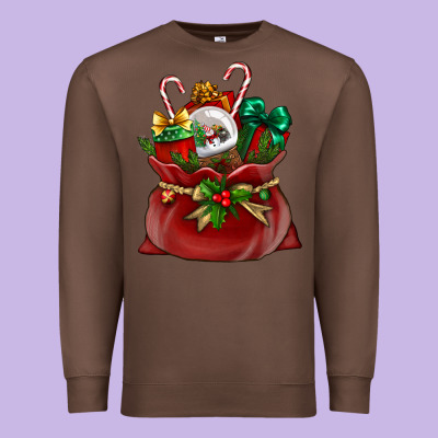 Christmas Santa Claus Bag Premium Sweatshirt Designed By Bundleandbundleshop